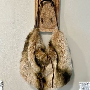 Women Leopard Soft Fur Shoulder Bag